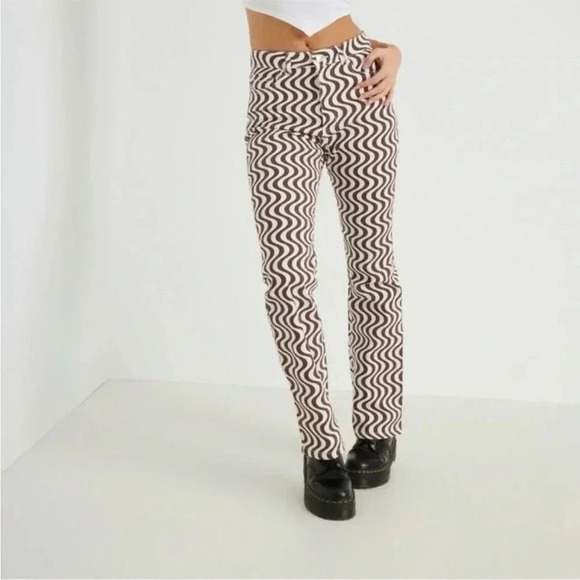New with tags! Garage Retro 70s Wavy‎ Print Bootcut Pants Size 3 - Picture 1 of 9